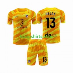 Atlético Madrid Doelman Oranje Tenue Kinder Voetbalshirts Jan Oblak 13 2023-2024 Korte Mouwen
