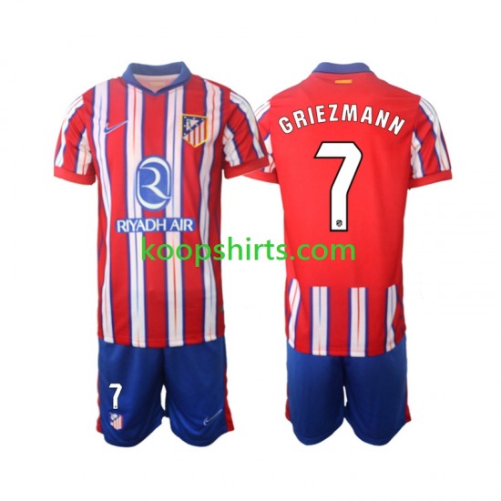 Atlético Madrid Thuis Tenue Kinder Voetbalshirts Griezmann 7 2024-2025 Korte Mouwen Atlético Madrid Thuis Tenue Kinder Voetbalshirts Griezmann 7 2024-2025 Korte Mouwen