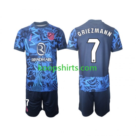 Atlético Madrid Derde Tenue Kinder Voetbalshirts Griezmann 7 2024-2025 Korte Mouwen Atlético Madrid Derde Tenue Kinder Voetbalshirts Griezmann 7 2024-2025 Korte Mouwen