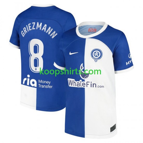 Atlético Madrid Thuis Tenue Heren Voetbalshirts Griezmann 8 120 Anniversary 2022-2023 Korte Mouwen Atlético Madrid Thuis Tenue Heren Voetbalshirts Griezmann 8 120 Anniversary 2022-2023 Korte Mouwen