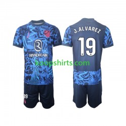 Atlético Madrid Derde Tenue Kinder Voetbalshirts J.Alvarez 19 2024-2025 Korte Mouwen
