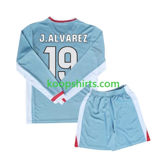 Atlético Madrid Uit Tenue Kinder Voetbalshirts Julian Alvarez 19 2024-2025 Lange Mouwen Atlético Madrid Uit Tenue Kinder Voetbalshirts Julian Alvarez 19 2024-2025 Lange Mouwen