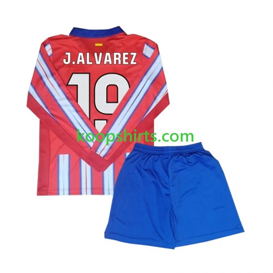 Atlético Madrid Thuis Tenue Kinder Voetbalshirts Julian Alvarez 19 2024-2025 Lange Mouwen Atlético Madrid Thuis Tenue Kinder Voetbalshirts Julian Alvarez 19 2024-2025 Lange Mouwen