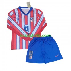 Atlético Madrid Thuis Tenue Kinder Voetbalshirts Julian Alvarez 19 2024-2025 Lange Mouwen