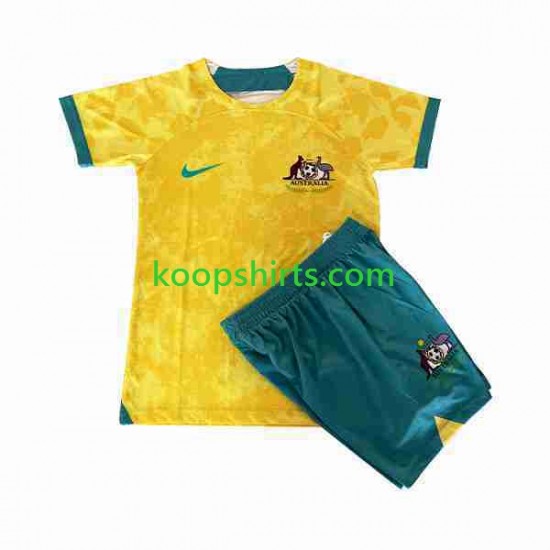 Australië Thuis Tenue Kinder Voetbalshirts 2022 Korte Mouwen Australië Thuis Tenue Kinder Voetbalshirts 2022 Korte Mouwen