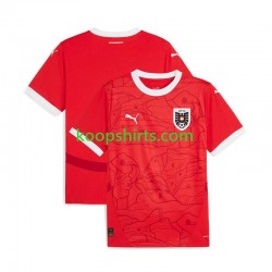 EK 2024 Oostenrijk Thuis Rood Tenue Heren Voetbalshirts Korte Mouwen