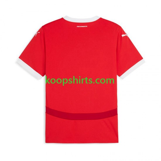 EK 2024 Oostenrijk Thuis Rood Tenue Heren Voetbalshirts Korte Mouwen