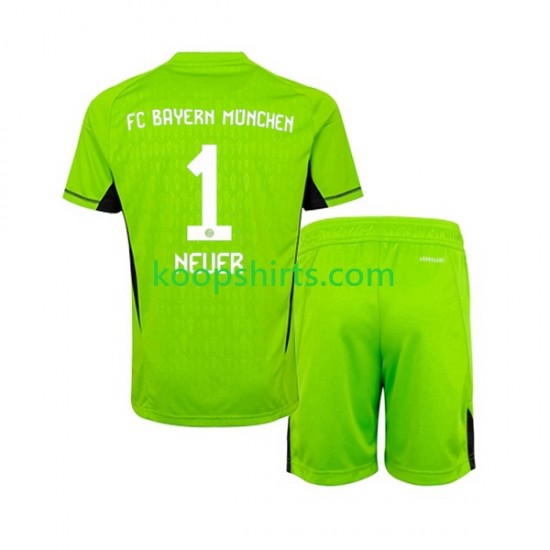 FC Bayern München Doelman Uit Tenue Kinder Voetbalshirts Manuel Neuer 1 2023-2024 Korte Mouwen FC Bayern München Doelman Uit Tenue Kinder Voetbalshirts Manuel Neuer 1 2023-2024 Korte Mouwen