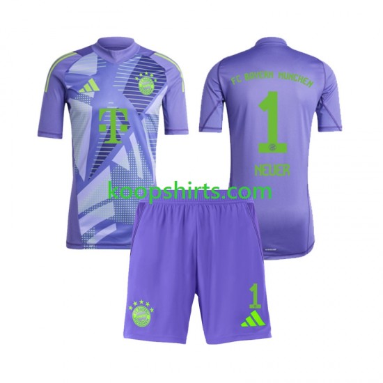 FC Bayern München Doelman Uit Tenue Kinder Voetbalshirts Neuer 1 2024-2025 Korte Mouwen FC Bayern München Doelman Uit Tenue Kinder Voetbalshirts Neuer 1 2024-2025 Korte Mouwen