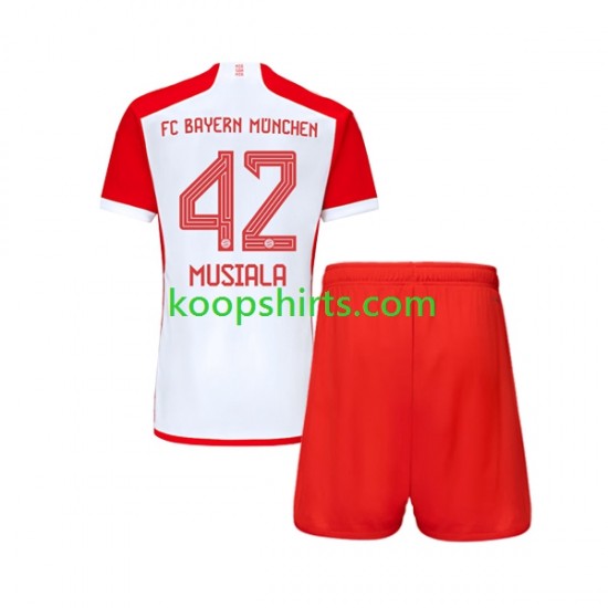 FC Bayern München Thuis Tenue Kinder Voetbalshirts Jamal Musiala 42 2023-2024 Korte Mouwen FC Bayern München Thuis Tenue Kinder Voetbalshirts Jamal Musiala 42 2023-2024 Korte Mouwen