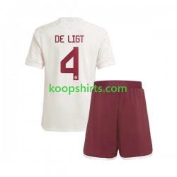 FC Bayern München Derde Tenue Kinder Voetbalshirts Matthijs de Ligt 4 2023-2024 Korte Mouwen