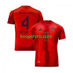 FC Bayern München Thuis Rood Tenue Heren Voetbalshirts Matthijs de Ligt 4 2024-2025 Korte Mouwen