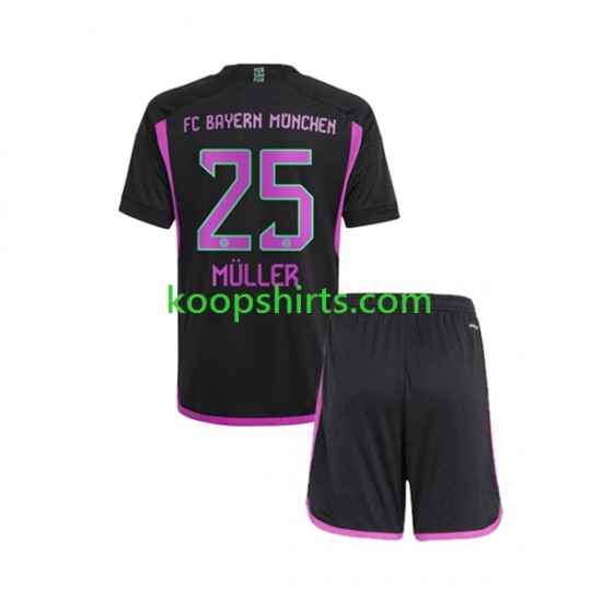FC Bayern München Uit Tenue Kinder Voetbalshirts Thomas Muller 25 2023-2024 Korte Mouwen FC Bayern München Uit Tenue Kinder Voetbalshirts Thomas Muller 25 2023-2024 Korte Mouwen