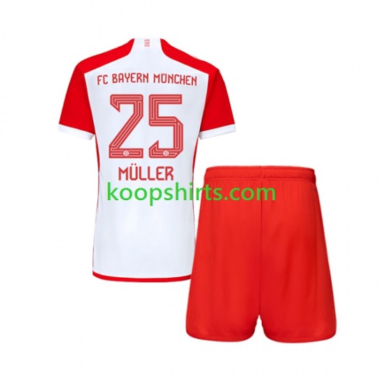 FC Bayern München Thuis Tenue Kinder Voetbalshirts Thomas Muller 25 2023-2024 Korte Mouwen FC Bayern München Thuis Tenue Kinder Voetbalshirts Thomas Muller 25 2023-2024 Korte Mouwen
