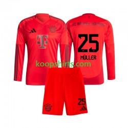 FC Bayern München Thuis Tenue Kinder Voetbalshirts Thomas Muller 25 2024-2025 Lange Mouwen