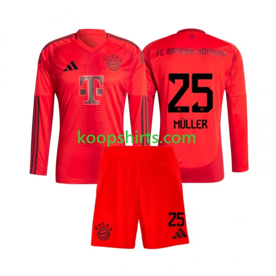 FC Bayern München Thuis Tenue Kinder Voetbalshirts Thomas Muller 25 2024-2025 Lange Mouwen FC Bayern München Thuis Tenue Kinder Voetbalshirts Thomas Muller 25 2024-2025 Lange Mouwen