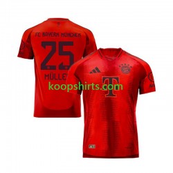 FC Bayern München Thuis Rood Tenue Heren Voetbalshirts Thomas Muller 25 2024-2025 Korte Mouwen