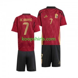 EK 2024 België Thuis Tenue Kinder Voetbalshirts De Bruyne 7 Korte Mouwen