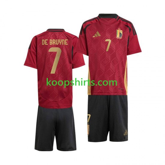 EK 2024 België Thuis Tenue Kinder Voetbalshirts De Bruyne 7 Korte Mouwen EK 2024 België Thuis Tenue Kinder Voetbalshirts De Bruyne 7 Korte Mouwen