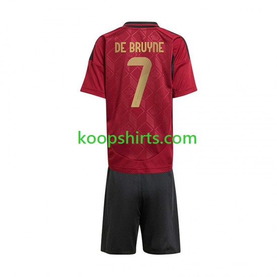 EK 2024 België Thuis Tenue Kinder Voetbalshirts De Bruyne 7 Korte Mouwen
