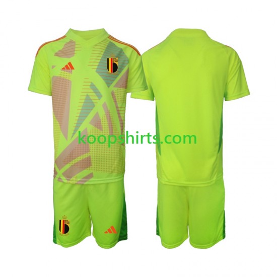 EK 2024 België Doelman Uit Tenue Kinder Voetbalshirts Korte Mouwen EK 2024 België Doelman Uit Tenue Kinder Voetbalshirts Korte Mouwen