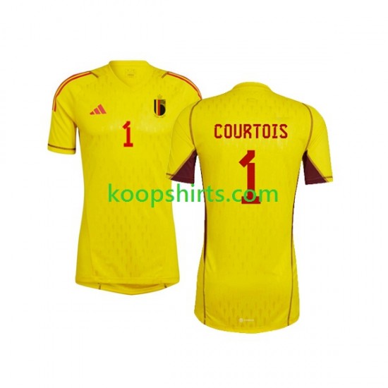 WK 2022 België Doelman Uit Tenue Heren Voetbalshirts Courtois 1 Korte Mouwen WK 2022 België Doelman Uit Tenue Heren Voetbalshirts Courtois 1 Korte Mouwen