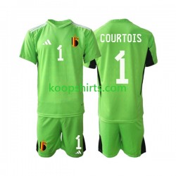 België Doelman Thuis Tenue Kinder Voetbalshirts Courtois 1 2021-2022 Korte Mouwen