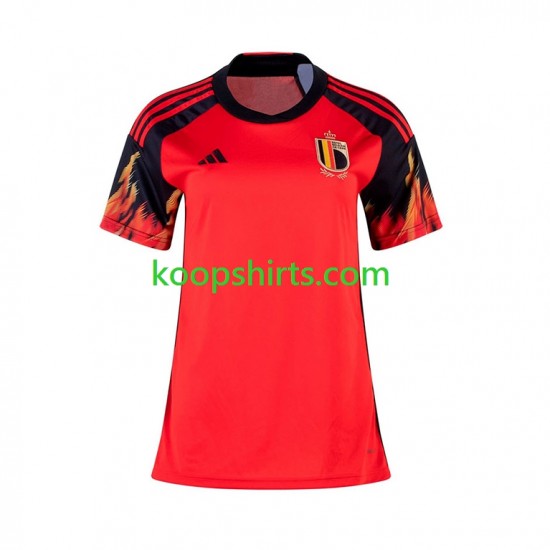 WK 2022 België Thuis Tenue Dames Voetbalshirts Korte Mouwen WK 2022 België Thuis Tenue Dames Voetbalshirts Korte Mouwen