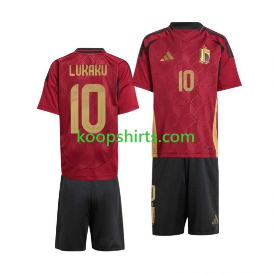 EK 2024 België Thuis Tenue Kinder Voetbalshirts Romelu Lukaku 10 Korte Mouwen EK 2024 België Thuis Tenue Kinder Voetbalshirts Romelu Lukaku 10 Korte Mouwen