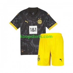 Borussia Dortmund Uit Tenue Kinder Voetbalshirts 2023-2024 Korte Mouwen