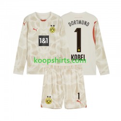 Borussia Dortmund Doelman Thuis Tenue Kinder Voetbalshirts Gregor Kobel 1 2024-2025 Lange Mouwen