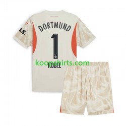 Borussia Dortmund Doelman Thuis Tenue Kinder Voetbalshirts Gregor Kobel 1 2024-2025 Korte Mouwen