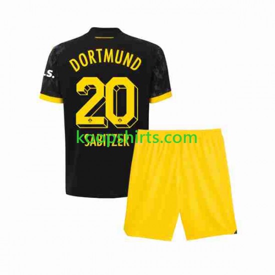 Borussia Dortmund Uit Tenue Kinder Voetbalshirts Marcel Sabitzer 20 2023-2024 Korte Mouwen Borussia Dortmund Uit Tenue Kinder Voetbalshirts Marcel Sabitzer 20 2023-2024 Korte Mouwen