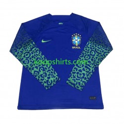 WK 2022 Brazilië Uit Tenue Heren Voetbalshirts Lange Mouwen