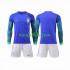 WK 2022 Brazilië Uit Tenue Kinder Voetbalshirts Lange Mouwen