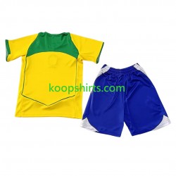 Brazilië Retro Thuis Tenue Kinder Voetbalshirts 2004 Korte Mouwen