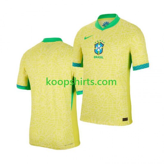 Brazilië Thuis Tenue Heren Voetbalshirts Copa America 2024 Korte Mouwen Brazilië Thuis Tenue Heren Voetbalshirts Copa America 2024 Korte Mouwen