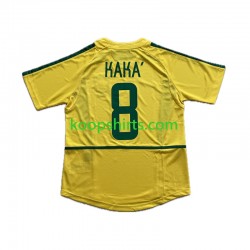 Brazilië Retro Thuis Tenue Heren Voetbalshirts KAKA 8 2002 Korte Mouwen