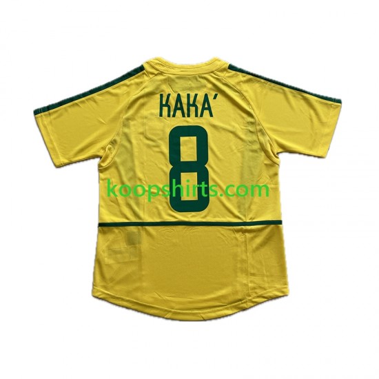 Brazilië Retro Thuis Tenue Heren Voetbalshirts KAKA 8 2002 Korte Mouwen Brazilië Retro Thuis Tenue Heren Voetbalshirts KAKA 8 2002 Korte Mouwen
