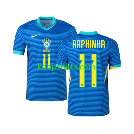Brazilië Uit Tenue Heren Voetbalshirts RAPHINHA 11 2024 Korte Mouwen Brazilië Uit Tenue Heren Voetbalshirts RAPHINHA 11 2024 Korte Mouwen
