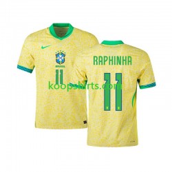 Brazilië Thuis Tenue Heren Voetbalshirts RAPHINHA 11 2024 Korte Mouwen
