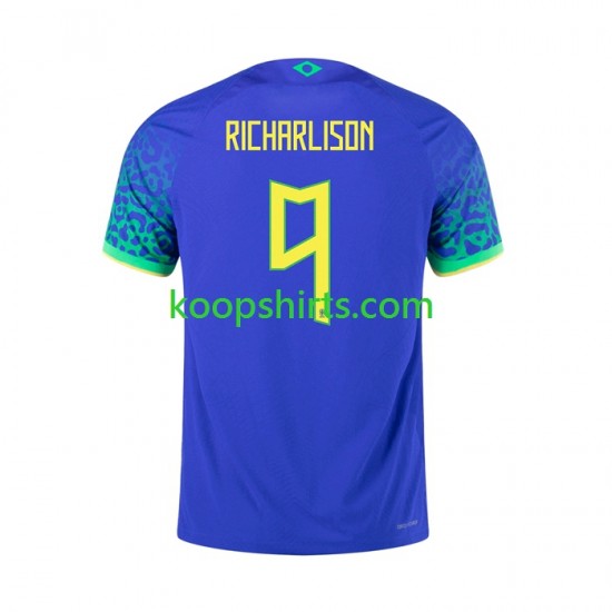 Brazilië Uit Tenue Heren Voetbalshirts RICHARLISON 9 2022 Korte Mouwen Brazilië Uit Tenue Heren Voetbalshirts RICHARLISON 9 2022 Korte Mouwen