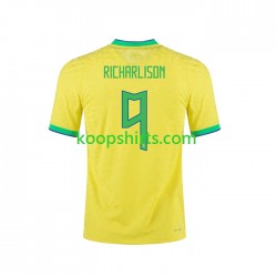 Brazilië Thuis Tenue Heren Voetbalshirts RICHARLISON 9 2022 Korte Mouwen