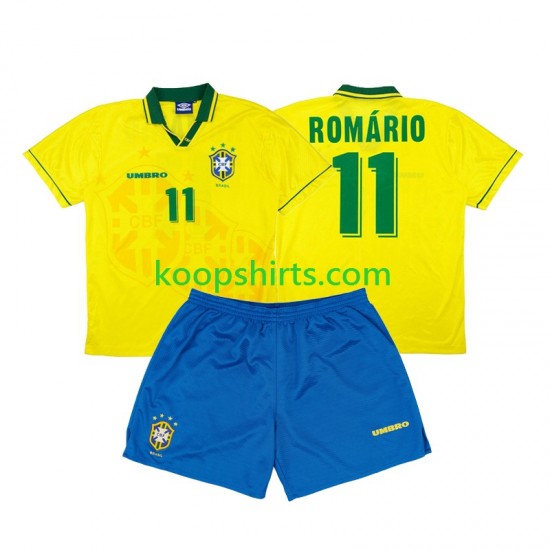 Brazilië Retro Thuis Tenue Kinder Voetbalshirts Romario 11 1994 Korte Mouwen Brazilië Retro Thuis Tenue Kinder Voetbalshirts Romario 11 1994 Korte Mouwen