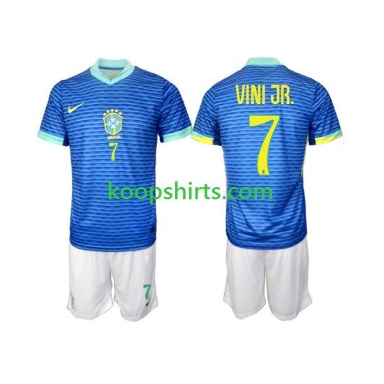 Brazilië Uit Tenue Kinder Voetbalshirts VINI JR 7 2024 Korte Mouwen Brazilië Uit Tenue Kinder Voetbalshirts VINI JR 7 2024 Korte Mouwen