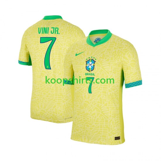 Brazilië Thuis Tenue Heren Voetbalshirts VINI JR 7 2024 Korte Mouwen Brazilië Thuis Tenue Heren Voetbalshirts VINI JR 7 2024 Korte Mouwen