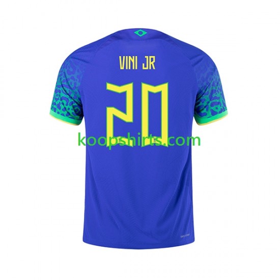 WK 2022 Brazilië Uit Tenue Heren Voetbalshirts Vinicius Junior 20 Korte Mouwen WK 2022 Brazilië Uit Tenue Heren Voetbalshirts Vinicius Junior 20 Korte Mouwen