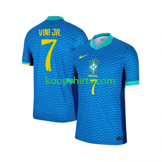 Brazilië Uit Tenue Heren Voetbalshirts Vinicius Junior 7 2024 Korte Mouwen Brazilië Uit Tenue Heren Voetbalshirts Vinicius Junior 7 2024 Korte Mouwen