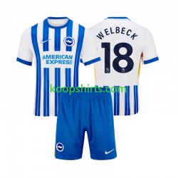 Brighton Hove Albion Thuis Tenue Kinder Voetbalshirts WELBECK 18 2024-2025 Korte Mouwen