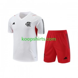 CR Flamengo Wit Voetbal training shirt en shorts 2023-2024